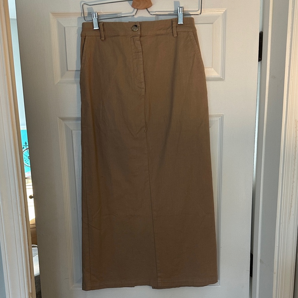 Anthropologie Tan Maxi Skirt